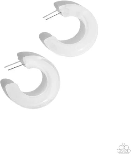 Glassy GLAZE White Hoop Earrings